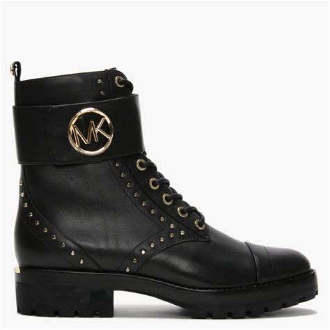 michael michael kors tatum leather combat boots|Michael Kors haskell bootie.